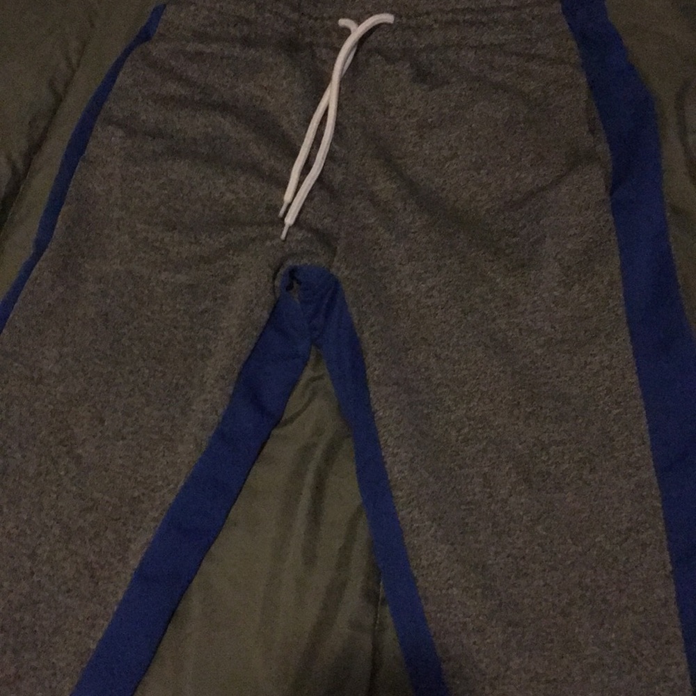 Blue and Gray Sweat Pants